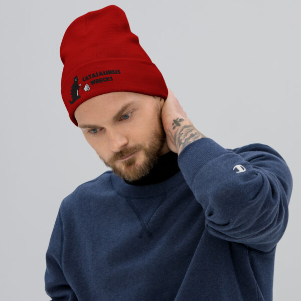 Catasaurus Wrecks Embroidered Beanie