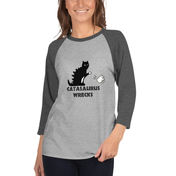 Catasaurus Wrecks Unisex 3/4 sleeve raglan shirt