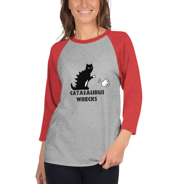 Catasaurus Wrecks Unisex 3/4 sleeve raglan shirt