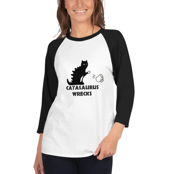 Catasaurus Wrecks Unisex 3/4 sleeve raglan shirt
