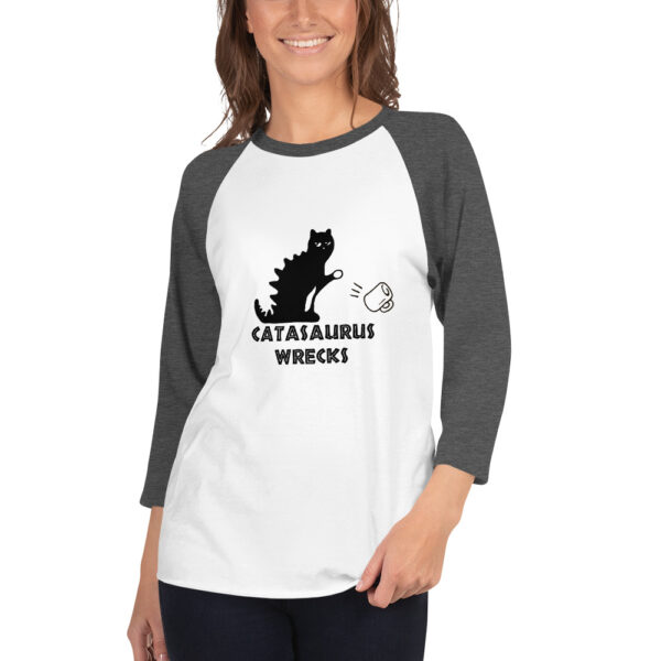 Catasaurus Wrecks Unisex 3/4 sleeve raglan shirt