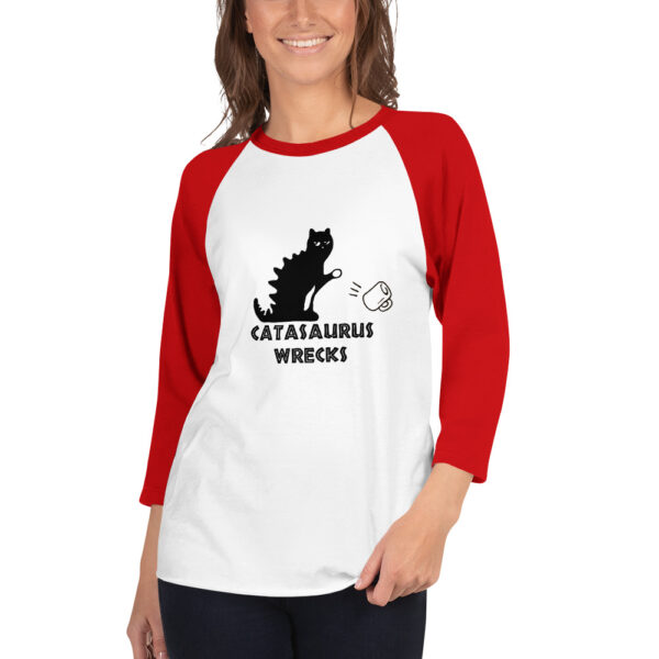 Catasaurus Wrecks Unisex 3/4 sleeve raglan shirt