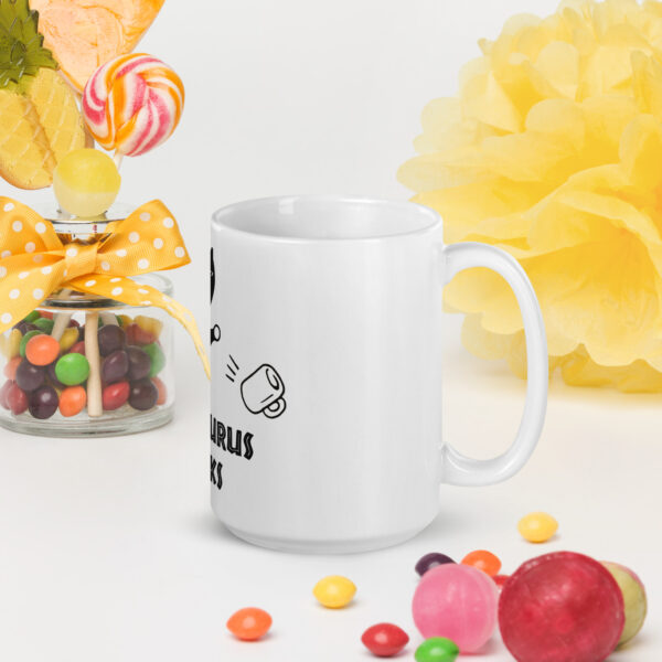 Catasaurus Wrecks White glossy mug